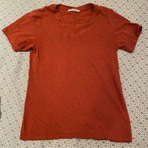 American Giant premium slub V neck tee brick red size small EUC